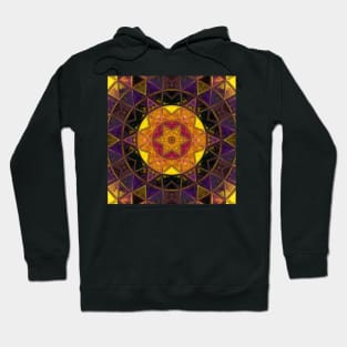 Mosaic Kaleidoscope Flower Purple Yellow and Pink Hoodie